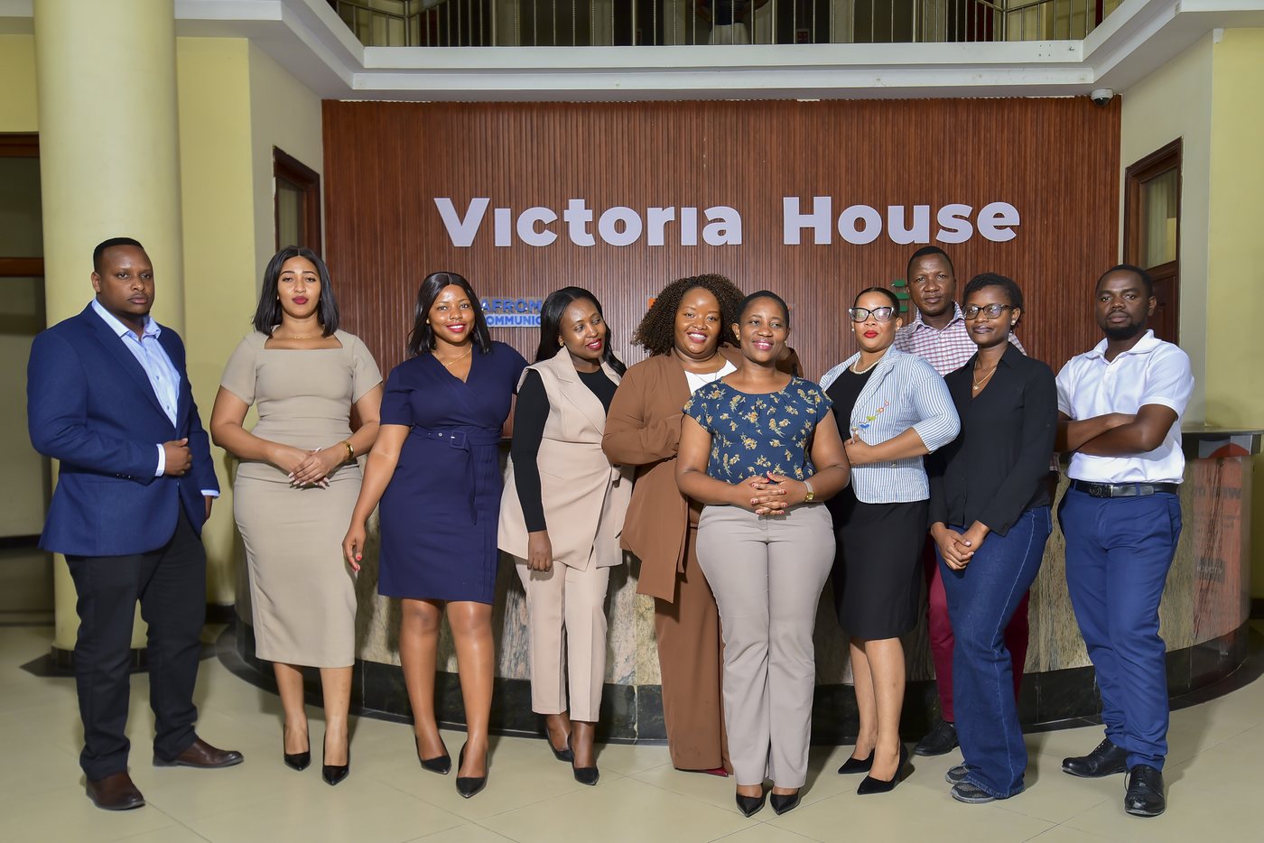 The Prolaty Consult Ltd head-office team at Victoria House, Dar es Salaam